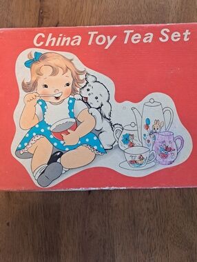 Vtg Boxed Set Porcelain Painted Bunny & Duckie Made In Japan Tea Set